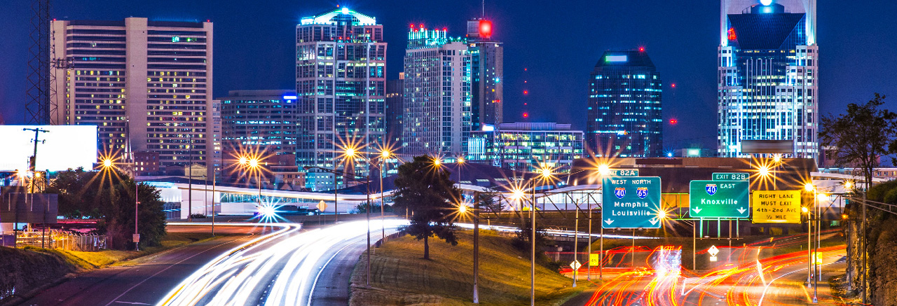 Nashville skyline at night